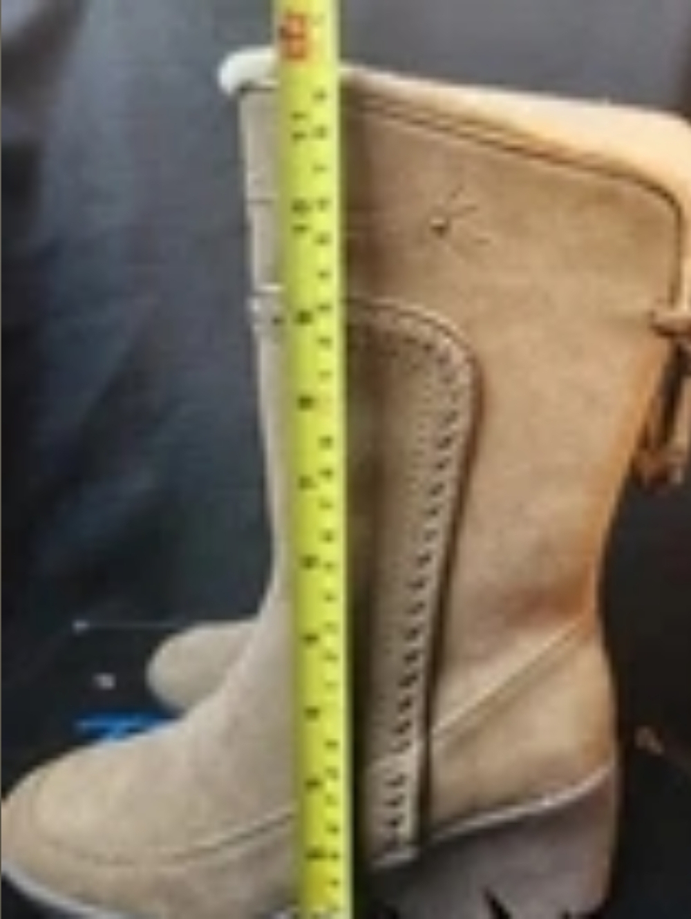 Brilliant Women Sz 6 Honey Brown/Tan Suede Faux Fur Waterproof 1/2 Calf Boot NIB - Picture 9 of 16